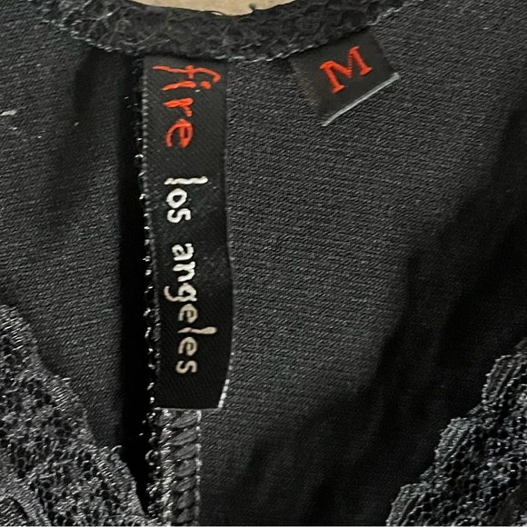 Fire Los Angeles Black Lace Trim Midi Dress – Size M (NWT) 🖤 - Picture 5 of 6